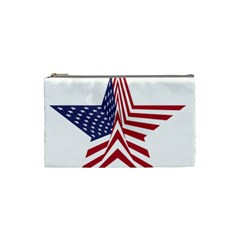 A Star With An American Flag Pattern Cosmetic Bag (small)  by Nexatart