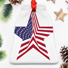 A Star With An American Flag Pattern Ornament (bell) by Nexatart