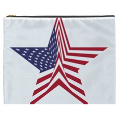 A Star With An American Flag Pattern Cosmetic Bag (xxxl)  by Nexatart