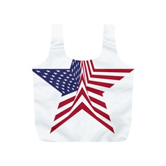 A Star With An American Flag Pattern Full Print Recycle Bags (s)  by Nexatart