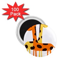 Giraffe Africa Safari Wildlife 1 75  Magnets (100 Pack)  by Nexatart