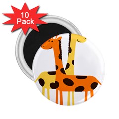 Giraffe Africa Safari Wildlife 2 25  Magnets (10 Pack)  by Nexatart