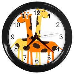 Giraffe Africa Safari Wildlife Wall Clocks (black) by Nexatart