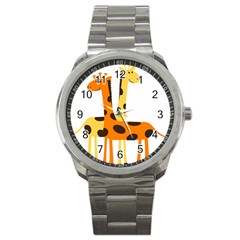 Giraffe Africa Safari Wildlife Sport Metal Watch by Nexatart