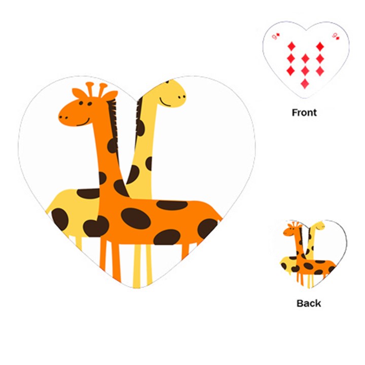 Giraffe Africa Safari Wildlife Playing Cards (Heart) 