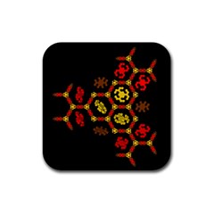 Algorithmic Drawings Rubber Square Coaster (4 Pack)  by Nexatart