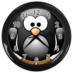 Penguin Birds Aquatic Flightless Wall Clocks (black) by Nexatart