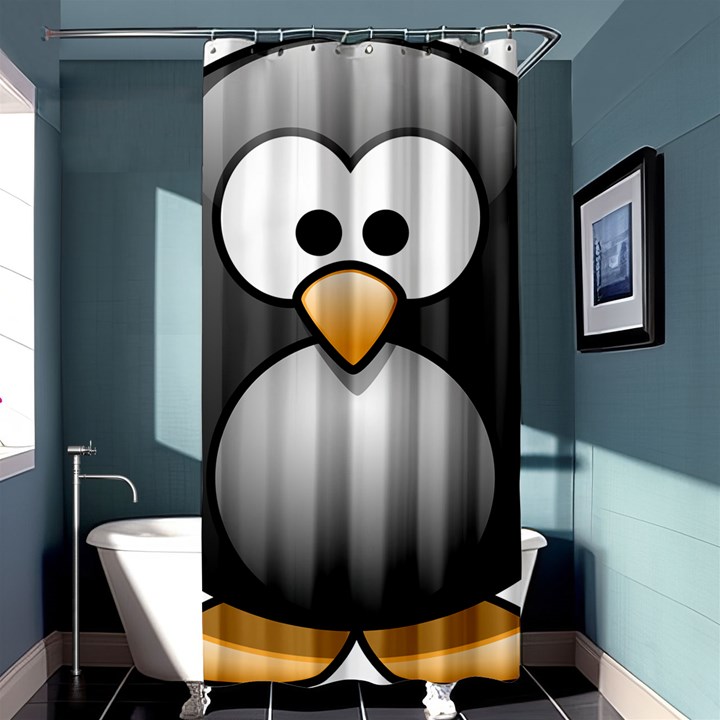 Penguin Birds Aquatic Flightless Shower Curtain 36  x 72  (Stall) 