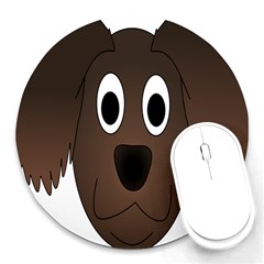 Dog Pup Animal Canine Brown Pet Round Mousepads by Nexatart