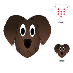 Dog Pup Animal Canine Brown Pet Playing Cards (heart) 