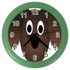 Dog Pup Animal Canine Brown Pet Color Wall Clocks by Nexatart