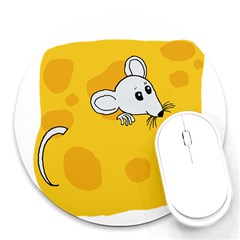 Rat Mouse Cheese Animal Mammal Round Mousepads by Nexatart