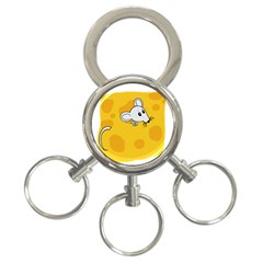 Rat Mouse Cheese Animal Mammal 3-ring Key Chains by Nexatart