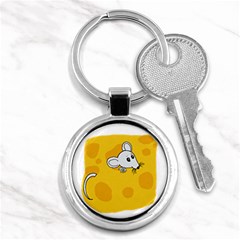 Rat Mouse Cheese Animal Mammal Key Chains (round)  by Nexatart