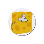 Rat Mouse Cheese Animal Mammal Rubber Coaster (Round)  Front