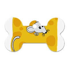 Rat Mouse Cheese Animal Mammal Dog Tag Bone (one Side) by Nexatart