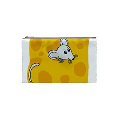 Rat Mouse Cheese Animal Mammal Cosmetic Bag (small)  by Nexatart