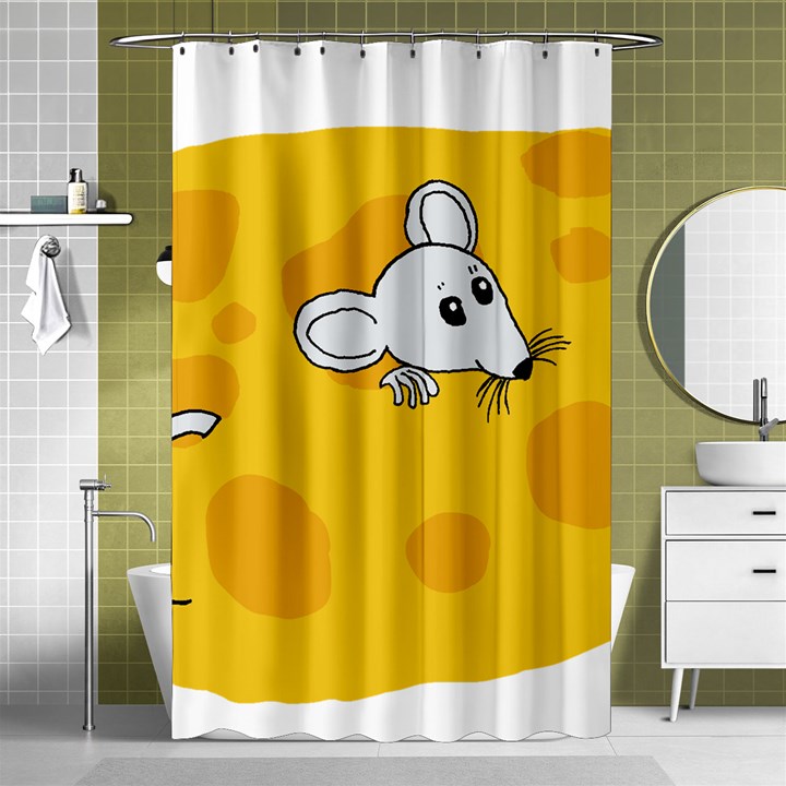 Rat Mouse Cheese Animal Mammal Shower Curtain 48  x 72  (Small) 