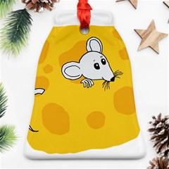 Rat Mouse Cheese Animal Mammal Bell Ornament (two Sides) by Nexatart