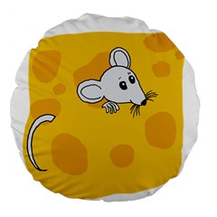 Rat Mouse Cheese Animal Mammal Large 18  Premium Round Cushions by Nexatart