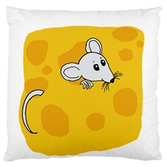 Rat Mouse Cheese Animal Mammal Large Flano Cushion Case (one Side) by Nexatart