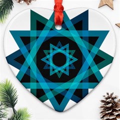 Transparent Triangles Ornament (heart) by Nexatart