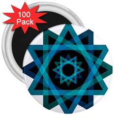 Transparent Triangles 3  Magnets (100 Pack) by Nexatart