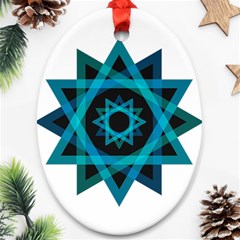 Transparent Triangles Oval Ornament (two Sides) by Nexatart