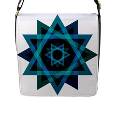 Transparent Triangles Flap Messenger Bag (l)  by Nexatart