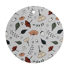 Grey Toned Pattern Round Ornament (two Sides)