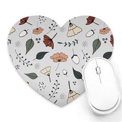 Grey Toned Pattern Heart Mousepads by Nexatart