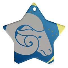 Ram Zodiac Sign Zodiac Moon Star Ornament (star) by Nexatart