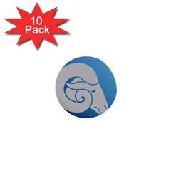 Ram Zodiac Sign Zodiac Moon Star 1  Mini Buttons (10 Pack)  by Nexatart