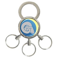 Ram Zodiac Sign Zodiac Moon Star 3-ring Key Chains by Nexatart