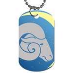 Ram Zodiac Sign Zodiac Moon Star Dog Tag (One Side) Front