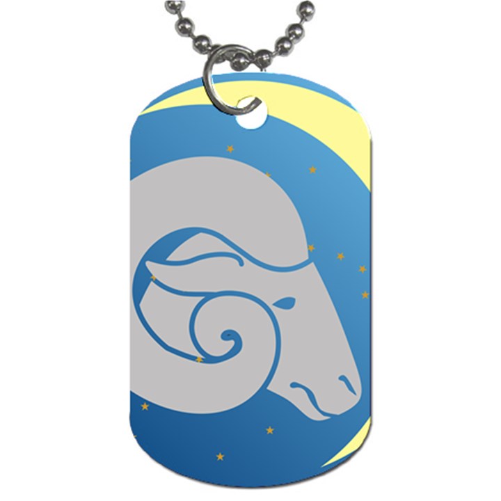 Ram Zodiac Sign Zodiac Moon Star Dog Tag (One Side)