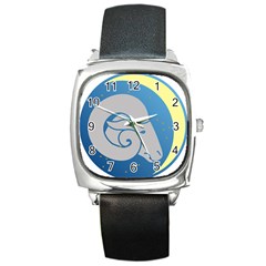 Ram Zodiac Sign Zodiac Moon Star Square Metal Watch by Nexatart