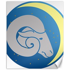 Ram Zodiac Sign Zodiac Moon Star Canvas 8  X 10  by Nexatart