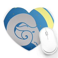 Ram Zodiac Sign Zodiac Moon Star Heart Mousepads by Nexatart