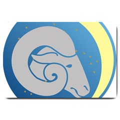 Ram Zodiac Sign Zodiac Moon Star Large Doormat  by Nexatart