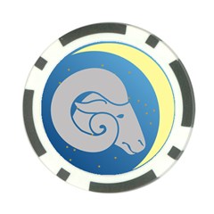 Ram Zodiac Sign Zodiac Moon Star Poker Chip Card Guard by Nexatart