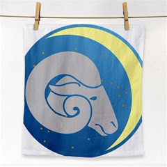 Ram Zodiac Sign Zodiac Moon Star Face Towel by Nexatart