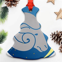 Ram Zodiac Sign Zodiac Moon Star Ornament (christmas Tree)  by Nexatart