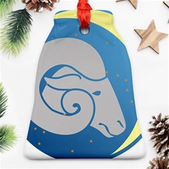 Ram Zodiac Sign Zodiac Moon Star Bell Ornament (two Sides) by Nexatart