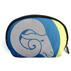 Ram Zodiac Sign Zodiac Moon Star Accessory Pouches (large)  by Nexatart