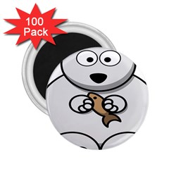 Bear Polar Bear Arctic Fish Mammal 2.25  Magnets (100 pack) 