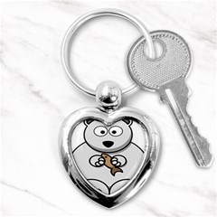 Bear Polar Bear Arctic Fish Mammal Key Chains (heart)  by Nexatart