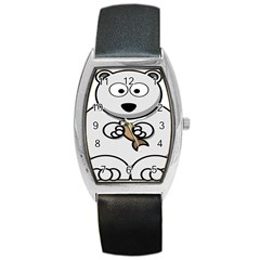 Bear Polar Bear Arctic Fish Mammal Barrel Style Metal Watch