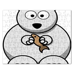 Bear Polar Bear Arctic Fish Mammal Rectangular Jigsaw Puzzl