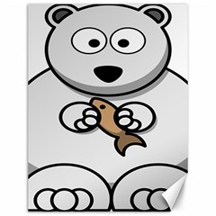 Bear Polar Bear Arctic Fish Mammal Canvas 12  x 16  